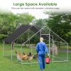 Large metal chicken coop, walk-in chicken coop, galvanized wire poultry chicken coop, rabbit duck coop with waterproof and UV protection cover for out