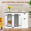 Furniture style dog cage, wooden dog cage, double door dog cage, side cabinet dog cage, Dog crate