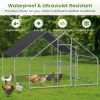 Large metal chicken coop, walk-in chicken coop, galvanized wire poultry chicken coop, rabbit duck coop with waterproof and UV protection cover for out