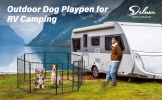 Dog Playpen Indoor Outdoor, 32" Height 8 Panels Fence with Anti-Rust Coating, Metal Heavy Portable Foldable Dog Pen for Large, Medium Small Dogs RV Ya