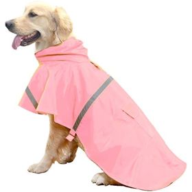 Dog Raincoats for Large Dogs with Reflective Strip Hoodie; Rain Poncho Jacket for Dogs (Color: C3-Lake Blue, size: [XXL])