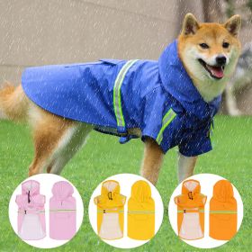 Pet raincoat for large and small dog; PU waterproof big dog raincoat; outdoor reflective dog raincoat (colour: yellow, size: 5XL)