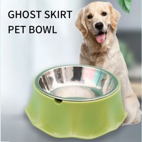 Pet Cat Dog Bowl For Food And Water, Stainless Steel Pet Feeding Bowl, Cat Bowls Non-Slip Stainless Steel Small Cat Food Bowls Durable Non-Skid Insula (Color: Green)